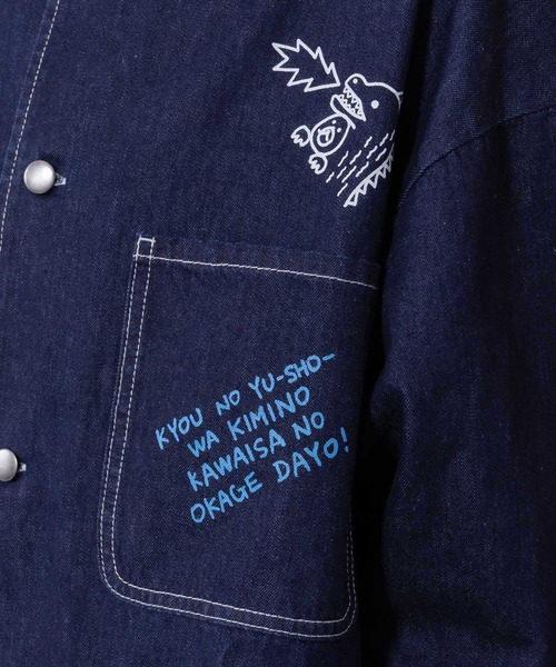 ScoLar Parity（スカラーパリティ）の「361101：らくがき風ワッペンシャツジャケット（ブルゾン・レディース・アイボリー/ブルー・M）」の17枚目の写真