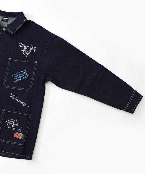 ScoLar Parity（スカラーパリティ）の「361101：らくがき風ワッペンシャツジャケット（ブルゾン・レディース・アイボリー/ブルー・M）」の5枚目の写真