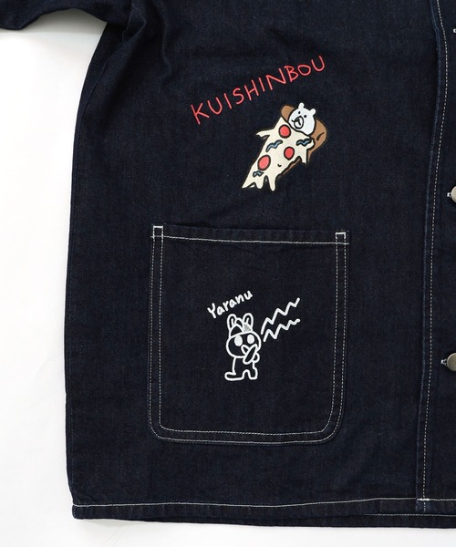 ScoLar Parity（スカラーパリティ）の「361101：らくがき風ワッペンシャツジャケット（ブルゾン・レディース・アイボリー/ブルー・M）」の7枚目の写真