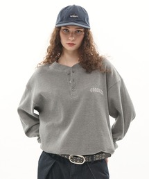 CODDERR（コーダー）の「【CODDERR】アーチロゴ刺繍 ドローコード ヘンリーネック サーマル長袖Tシャツ（Tシャツ/カットソー）」