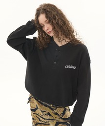 CODDERR（コーダー）の「【CODDERR】アーチロゴ刺繍 ドローコード ヘンリーネック サーマル長袖Tシャツ（Tシャツ/カットソー）」
