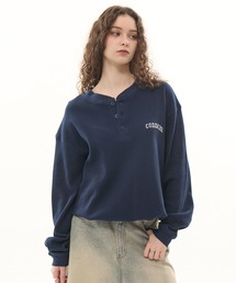 CODDERR（コーダー）の「【CODDERR】アーチロゴ刺繍 ドローコード ヘンリーネック サーマル長袖Tシャツ（Tシャツ/カットソー）」