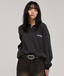 CODDERR（コーダー）の「【CODDERR】アーチロゴ刺繍 ドローコード ヘンリーネック サーマル長袖Tシャツ（Tシャツ/カットソー）」