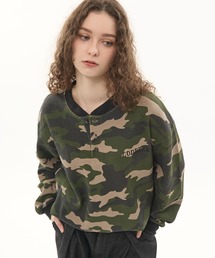 CODDERR（コーダー）の「【CODDERR】アーチロゴ刺繍 ドローコード ヘンリーネック サーマル長袖Tシャツ（Tシャツ/カットソー）」