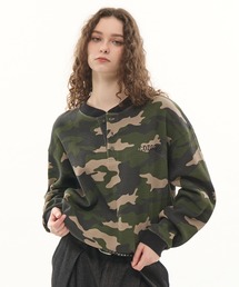 CODDERR（コーダー）の「【CODDERR】アーチロゴ刺繍 ドローコード ヘンリーネック サーマル長袖Tシャツ（Tシャツ/カットソー）」