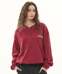 CODDERR（コーダー）の「【CODDERR】アーチロゴ刺繍 ドローコード ヘンリーネック サーマル長袖Tシャツ（Tシャツ/カットソー）」