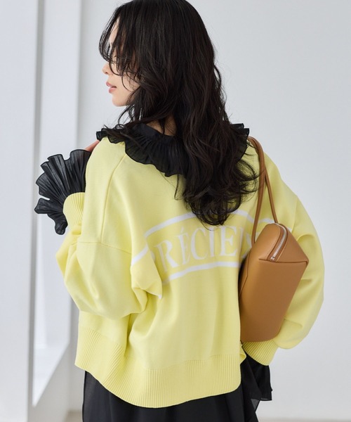 BARNYARDSTORM（バンヤードストーム）の「BARNYARDSTORM / ２WAYラインロゴカーディガン【WEB限定カラー】【『ネルソンさん』YouTubeご紹介アイテム】（カーディガン/ボレロ・レディース・レモンイエロー/グレー/ネイビー・FREE）」の3枚目の写真