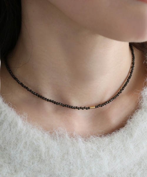 colleca la（コレカラ）の「トルマリン ビーズチョーカー（チョーカー・レディース・ブラック・FREE）」の4枚目の写真