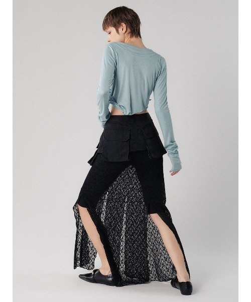 ELCHELE（エルチェレ）の「PIPING LS TOP（Tシャツ/カットソー・レディース・ホワイト/ブラック/ライトブルー・FREE）」の8枚目の写真