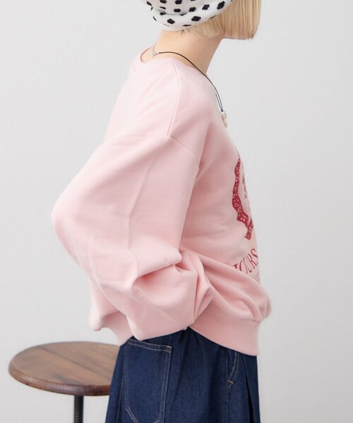 w closet（ダブルクローゼット）の「ハートロゴスウェット（Tシャツ/カットソー・レディース・アイボリー/ピンク・FREE）」の9枚目の写真