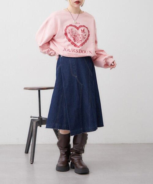 w closet（ダブルクローゼット）の「ハートロゴスウェット（Tシャツ/カットソー・レディース・アイボリー/ピンク・FREE）」の11枚目の写真