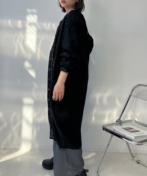 AS KNOW AS plus（アズノゥアズプラス）の「○スッキリ見え 柄切り替えコクーンシルエットワンピース（ワンピース・レディース・ネイビー系/ダークグリーン系/ブラック系・FREE）」の5枚目の写真