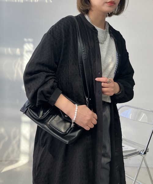 AS KNOW AS plus（アズノゥアズプラス）の「○スッキリ見え 柄切り替えコクーンシルエットワンピース（ワンピース・レディース・ネイビー系/ダークグリーン系/ブラック系・FREE）」の9枚目の写真