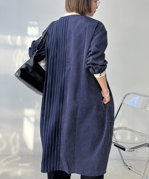 AS KNOW AS plus（アズノゥアズプラス）の「○スッキリ見え 柄切り替えコクーンシルエットワンピース（ワンピース・レディース・ネイビー系/ダークグリーン系/ブラック系・FREE）」の15枚目の写真