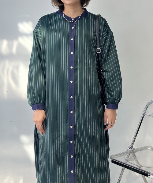 AS KNOW AS plus（アズノゥアズプラス）の「○スッキリ見え 柄切り替えコクーンシルエットワンピース（ワンピース・レディース・ネイビー系/ダークグリーン系/ブラック系・FREE）」の19枚目の写真