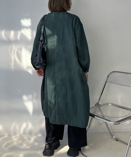 AS KNOW AS plus（アズノゥアズプラス）の「○スッキリ見え 柄切り替えコクーンシルエットワンピース（ワンピース・レディース・ネイビー系/ダークグリーン系/ブラック系・FREE）」の18枚目の写真