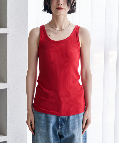 FREAK'S STORE(フリークスストア)の「コットンモダール タンクセット リブショートカーディガン(Tシャツ/カットソー・レディース・ホワイト/レッド/その他13/ブラック・フリ-)」の17枚目の写真