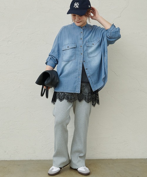 PUAL CE CIN(ピュアルセシン)の「微フレアリブパンツ(その他パンツ・レディース・グレー/ブラック・FREE)」の9枚目の写真