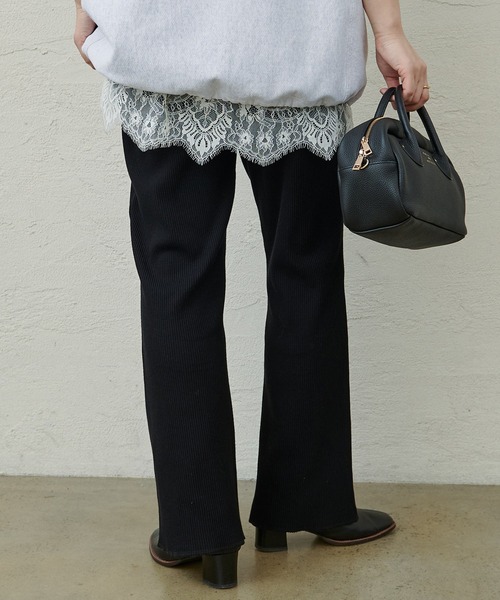 PUAL CE CIN(ピュアルセシン)の「微フレアリブパンツ(その他パンツ・レディース・グレー/ブラック・FREE)」の14枚目の写真