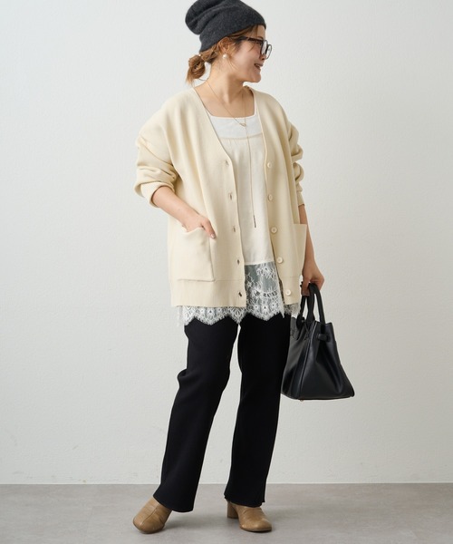 PUAL CE CIN(ピュアルセシン)の「微フレアリブパンツ(その他パンツ・レディース・グレー/ブラック・FREE)」の18枚目の写真