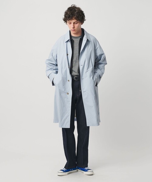 UNITED ARROWS（ユナイテッドアローズ）の「ナイロン/タフタ ウィンドウ マック コート 撥水（ステンカラーコート・メンズ・ベージュ/ライラック/ライトブルー・XL/L/S/M）」の4枚目の写真