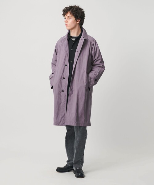 UNITED ARROWS（ユナイテッドアローズ）の「ナイロン/タフタ ウィンドウ マック コート 撥水（ステンカラーコート・メンズ・ベージュ/ライラック/ライトブルー・XL/L/S/M）」の10枚目の写真