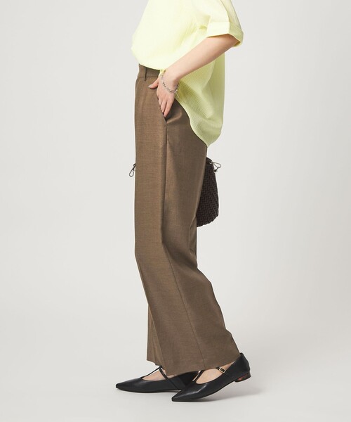 green label relaxing（グリーンレーベルリラクシング）の「［size SHORT/TALLあり］リネンライク ストレート パンツ（スラックス・レディース・ナチュラル/ブラウン/ネイビー・SHORT/36/38/40/TALL）」の19枚目の写真