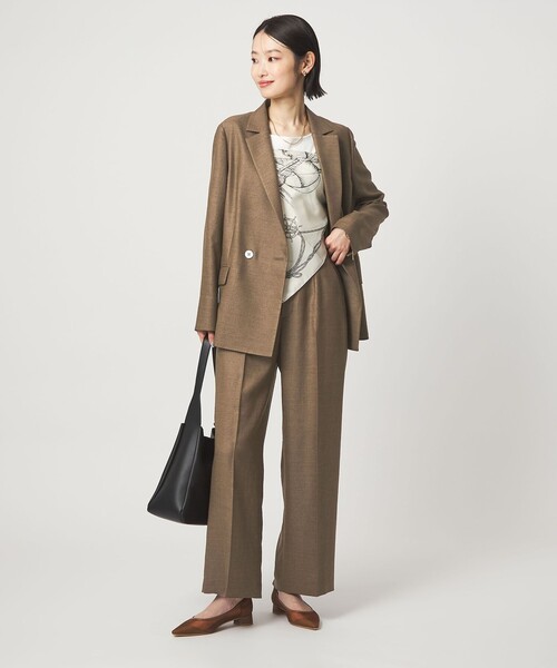 green label relaxing（グリーンレーベルリラクシング）の「［size SHORT/TALLあり］リネンライク ストレート パンツ（スラックス・レディース・ナチュラル/ブラウン/ネイビー・SHORT/36/38/40/TALL）」の22枚目の写真