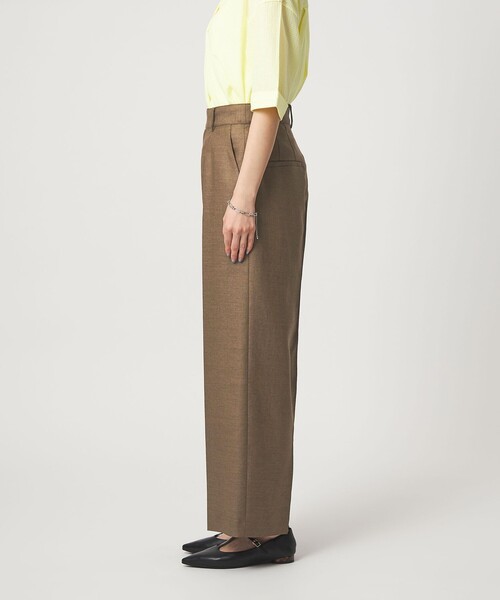 green label relaxing（グリーンレーベルリラクシング）の「［size SHORT/TALLあり］リネンライク ストレート パンツ（スラックス・レディース・ナチュラル/ブラウン/ネイビー・SHORT/36/38/40/TALL）」の6枚目の写真