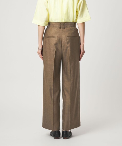 green label relaxing（グリーンレーベルリラクシング）の「［size SHORT/TALLあり］リネンライク ストレート パンツ（スラックス・レディース・ナチュラル/ブラウン/ネイビー・SHORT/36/38/40/TALL）」の7枚目の写真