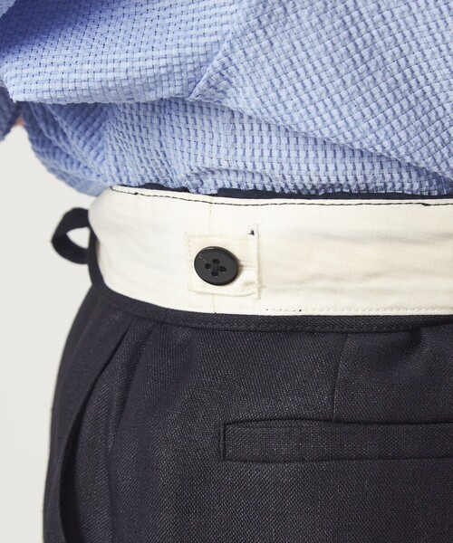 green label relaxing（グリーンレーベルリラクシング）の「［size SHORT/TALLあり］リネンライク ストレート パンツ（スラックス・レディース・ナチュラル/ブラウン/ネイビー・SHORT/36/38/40/TALL）」の6枚目の写真