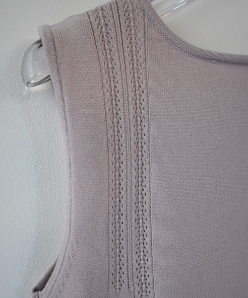 WILLFULLY（ウィルフリー）の「cropped 2way gentle knit tank（ベスト・レディース・ピンク/アイボリー/ミックスグレー/ナチュラル・FREE）」の9枚目の写真