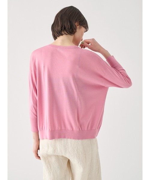 JOHN SMEDLEY(ジョンスメドレー)の「コットンVネック ワイドニットプルオーバー(ニット/セーター・レディース・ピンク系1・S)」の9枚目の写真