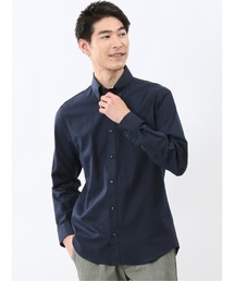 シャツ メンズ 長袖 ストレッチ 綿 ツイル ボタンダウン 