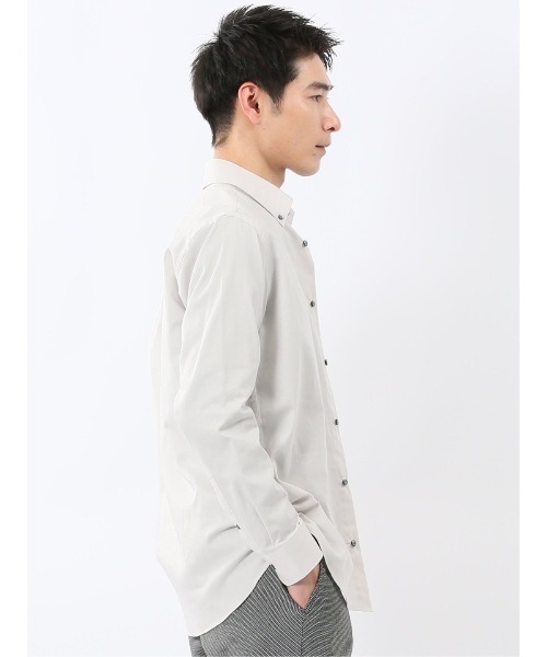 TAKA-Q(タカキュー)の「シャツ メンズ 長袖 ストレッチ 綿 ツイル ボタンダウン (シャツ/ブラウス・メンズ・ネイビー/ライトグレー・MEDIUM/LARGE/X-LARGE)」の6枚目の写真
