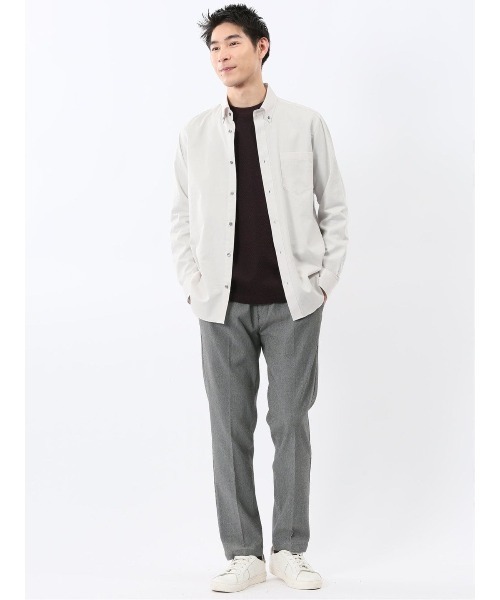 TAKA-Q(タカキュー)の「シャツ メンズ 長袖 ストレッチ 綿 ツイル ボタンダウン (シャツ/ブラウス・メンズ・ネイビー/ライトグレー・MEDIUM/LARGE/X-LARGE)」の7枚目の写真