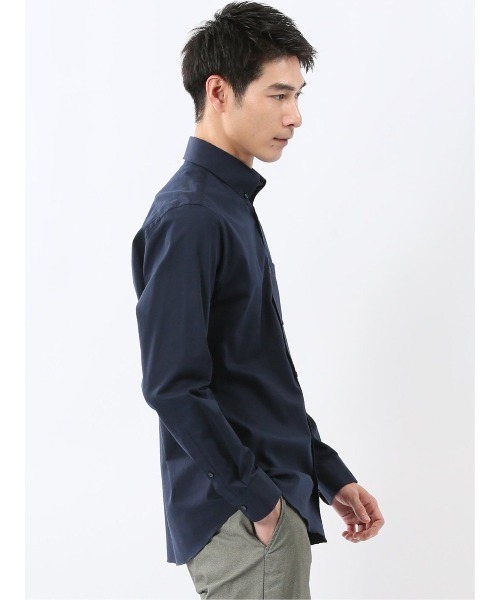 TAKA-Q(タカキュー)の「シャツ メンズ 長袖 ストレッチ 綿 ツイル ボタンダウン (シャツ/ブラウス・メンズ・ネイビー/ライトグレー・MEDIUM/LARGE/X-LARGE)」の16枚目の写真