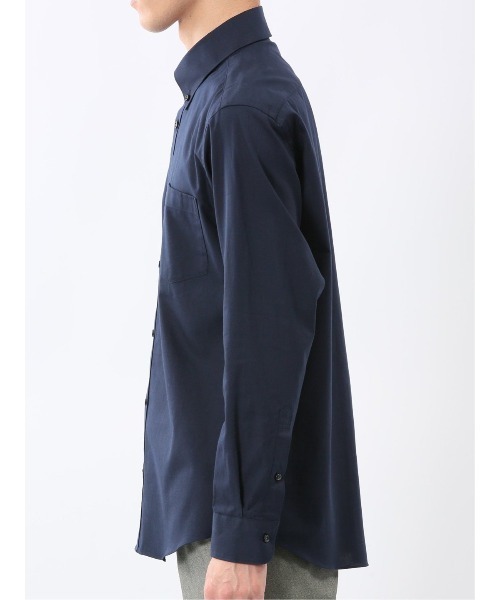 TAKA-Q(タカキュー)の「シャツ メンズ 長袖 ストレッチ 綿 ツイル ボタンダウン (シャツ/ブラウス・メンズ・ネイビー/ライトグレー・MEDIUM/LARGE/X-LARGE)」の19枚目の写真