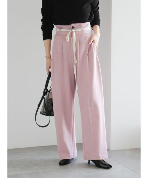 Te chichi（テチチ）の「ポンチハイウエストカーブパンツ《2026 spring catalog item》（その他パンツ・レディース・オフホワイト/ブラック/ピンク・F）」の3枚目の写真