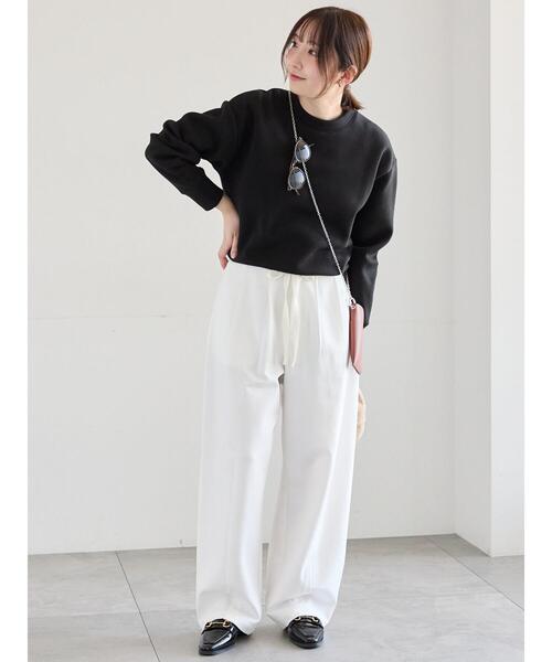 Te chichi（テチチ）の「ポンチハイウエストカーブパンツ《2026 spring catalog item》（その他パンツ・レディース・オフホワイト/ブラック/ピンク・F）」の9枚目の写真