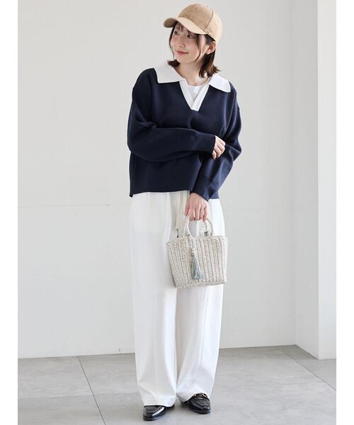 Te chichi（テチチ）の「ポンチハイウエストカーブパンツ《2026 spring catalog item》（その他パンツ・レディース・オフホワイト/ブラック/ピンク・F）」の11枚目の写真