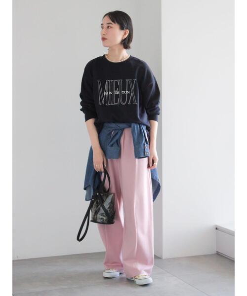 Te chichi（テチチ）の「ポンチハイウエストカーブパンツ《2026 spring catalog item》（その他パンツ・レディース・オフホワイト/ブラック/ピンク・F）」の20枚目の写真