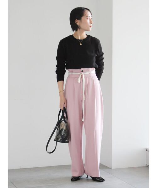Te chichi（テチチ）の「ポンチハイウエストカーブパンツ《2026 spring catalog item》（その他パンツ・レディース・オフホワイト/ブラック/ピンク・F）」の21枚目の写真