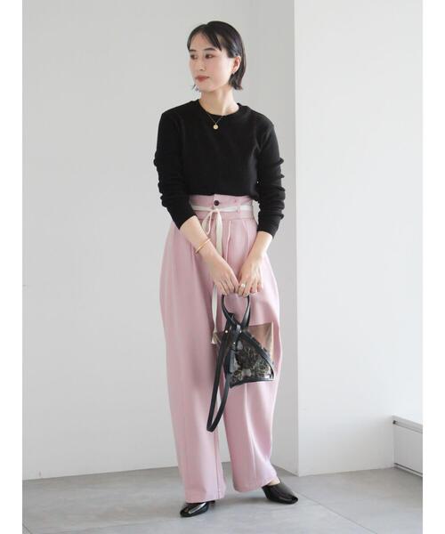 Te chichi（テチチ）の「ポンチハイウエストカーブパンツ《2026 spring catalog item》（その他パンツ・レディース・オフホワイト/ブラック/ピンク・F）」の22枚目の写真