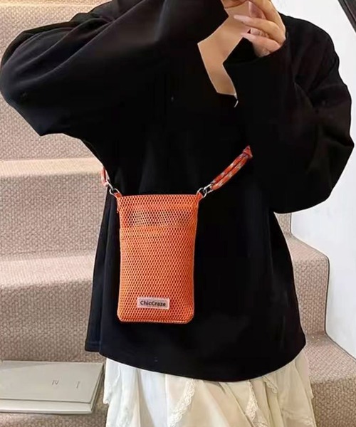 ammy. / エイミードット 】 メッシュ スマホ ショルダー ポーチ