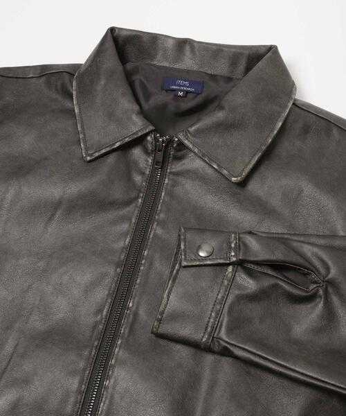 ITEMS URBANRESEARCH（アイテムズ アーバンリサーチ）の「F.L. ZIP UP フライトジャケット（ブルゾン・メンズ・ブラック系その他/ブラック・MEDIUM/LARGE）」の4枚目の写真