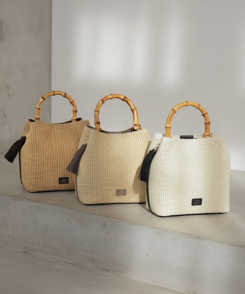 J.PRESS（ジェイプレス）の「【WEB限定カラーあり・2way】カゴバッグ（ショルダーバッグ・レディース・アイボリー系/ベージュ系/黄土色系・F）」の8枚目の写真