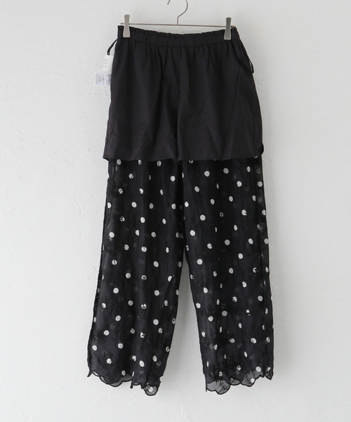Spick & Span(スピックアンドスパン)の「《追加》crinkle crinkle crinkle 3D embroidery dot pants(その他パンツ・レディース・ブラック・FREE)」の3枚目の写真