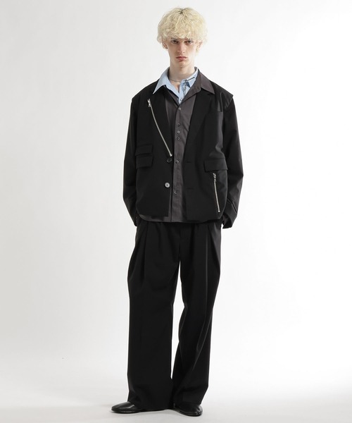 HARE（ハレ）の「CLEAR TEXTUREワイドストレートパンツ(HARE)（スラックス・メンズ・ブラック/グレー系その他/ブラウン・SMALL/MEDIUM）」の20枚目の写真