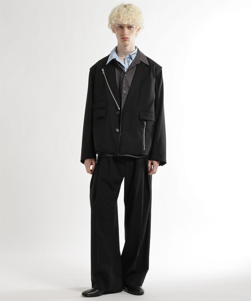 HARE（ハレ）の「CLEAR TEXTUREワイドストレートパンツ(HARE)（スラックス・メンズ・ブラック/グレー系その他/ブラウン・SMALL/MEDIUM）」の21枚目の写真